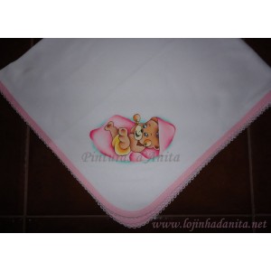 Fralda com ursinho dorminhoco - rosa