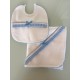 Conjunto fralda + babete de malha (quadrilet com folhos)