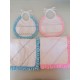 Conjunto Fralda + babete  com quadrilêt e folhos 