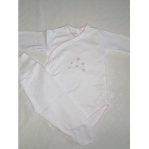 Body e cal&ccedil;a de algod&atilde;o (estrelinhas)